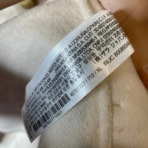 Zara Wool Blend Overshirt Shacket Ecru - Picture 6 of 7